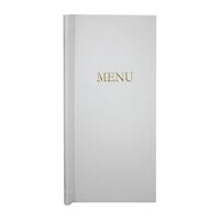 Slip Grip Menu Covers - White Board & Cloth - Easy to Clean - 2/3 Width - A4