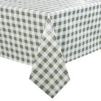 Nisbets PVC Cheque Tablecloth - Felt Back - Rectangular Printed - Green - 54x70"