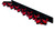 Sechsteiliger Gerätehalter Flip Clip Flex6 rot, Systemschiene und Grundplatte in schwarz