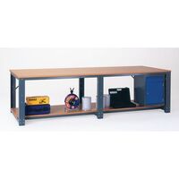 Large assembly workbenches - Starter workbench - with lower shelf, MDF worktop L x D - 2000 x 700mm