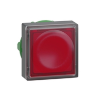 Leuchtdrucktaster, Frontelement, Harmony XB5, Kunststoff, 22mm, rot, für universelle LED, für Einlegeschild, eckig