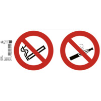 Panneau adhésif interdit de vapoter et de fumer 10cm