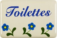 Emailschild Toilettes, Türschild klebend