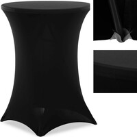 Pokrowiec elastyczny uniwersalny na stolik barowy śr. 80 cm czarny