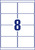 Hochglanz-Etiketten, A4, 99,1 x 67,7 mm, 40 Bogen/320 Etiketten, weiß