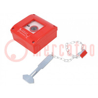 Safety switch: fire warning hand switch; OP1; NC + NO; IP65; ABS