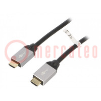 Kabel; HDMI 2.0; HDMI Stecker,beiderseitig; PVC; Textil; L: 5m