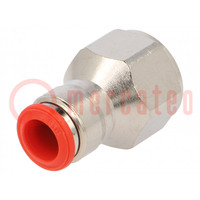 Push-in fitting; straight; -0.99÷20bar; nickel plated brass