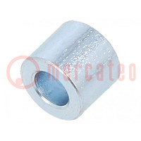Spacer sleeve; 5mm; cylindrical; steel; zinc; Out.diam: 6mm