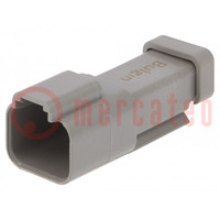 Connector: wire-wire; PX0; male; plug; for cable; PIN: 2; grey; IP68