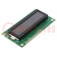 Display: LCD; alphanumeric; STN Positive; 16x2; 84x44x12.7mm; LED