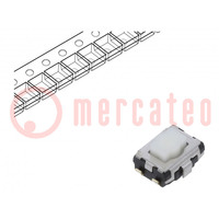 Microswitch TACT; SPST; Pos: 2; 0.02A/15VDC; SMD; none; OFF-(ON)