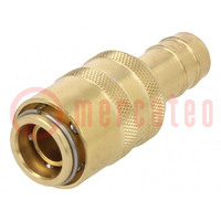 Quick connection coupling; straight; max.15bar; stainless steel