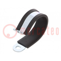 Fixing clamp; ØBundle : 42mm; W: 20mm; steel; Cover material: EPDM