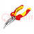 Pliers; insulated,curved,half-rounded nose,universal; steel
