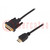 Kabel; HDMI 1.4; DVI-D (18+1) wtyk,HDMI wtyk; 5m; czarny; 30AWG