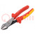 Pliers; side,cutting,insulated; 200mm