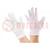 Gants de protection; ESD; M; polyester,polyuréthane; blanc
