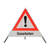 Safety Faltsignal, verschiedene Symbole mit Verbotszeichen, Höhe 70 cm Version: 36 - Symbol Achtung, Text Gasarbeiten
