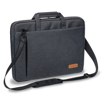 PEDEA Laptoptasche 15,6 Zoll (39,6 cm) ELEGANCE Notebook Umhängetasche mit Tablet Fach, grau