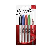 SHARPIE MARCADOR PERMANENTE FINE 0,9MM SURTIDOS (NEGRO,AZUL, ROJO, VERDE) PUNTA REDONDA BLISTER -4U-