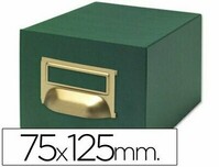 Fichero en cartón forrado con tela verde nº 2 (75x125 mm / capacidad 500 fichas) de Liderpapel