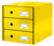Schubladenset Click & Store WOW, 3 Schubladen, Graukarton, gelb