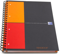 Oxford Filing Book notatnik A4 80 ark. Czarny, Pomarańczowy, Czerwony