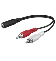 Microconnect AUDALH02 audio kábel 0,2 M 2 x RCA 3.5mm Vörös