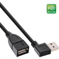 InLine Smart USB 2.0 Verlängerung gewinkelt, ST / BU, Typ A, schwarz, 0,2m