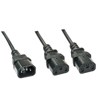 Lindy 30363 câble électrique Noir 1 m Coupleur C14 Coupleur 2 x C13