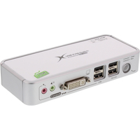InLine Compact Desktop KVM Switch USB DVI 2 Port + Audio with Cables 1.2m