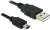 DeLOCK 82273 USB kábel 1 M USB 2.0 USB A Mini-USB B Fekete