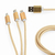 Gembird CC-USB2-AM31-1M-G USB cable USB 2.0 USB A USB C/Micro-USB B/Lightning Gold, White