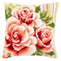 Cross Stitch Kit: Cushion: Pink Roses I