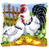 Latch Hook Kit: Cushion: Chicken Family on a Farm