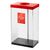 60 Litre Clear Body Recycling Bin - Red (Plastics)