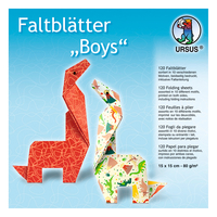 URSUS Faltblätter Origami 15×15cm 38025599F Designs Boys ass. 120 Blatt