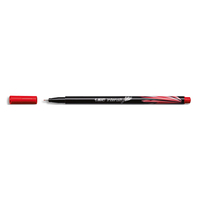 BIC Intensity Stylo Feutre d'écriture Pointe Fine et Corps Noir Verni - Rouge intense