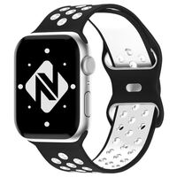 NALIA Airflow Bracelet Silicone Smart Watch Strap compatible with Apple Watch Strap SE & Series 8/7/6/5/4/3/2/1, 38mm 40mm 41mm, Sports Watch Band Men & Women Black White