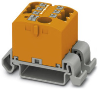 Verteilerblock, Push-in-Anschluss, 0,14-4,0 mm², 7-polig, 24 A, 8 kV, orange, 32