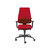 Silla giratoria ergonómica, altura del respaldo 680 mm, respaldo acolchado, tapizado del asiento rojo claro.