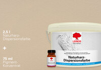 LEINOS Set Wandfarbe - 2,5l Naturharz-Dispersionsfarbe 660 + 75ml Pigment-Konzentrat 668.312 Ocker-Rot