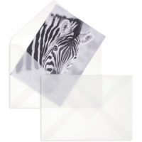 Briefumschläge 110x155mm 80g/qm ohne VE=100 Stück transparent-weiß