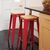 Bolero Bistro High Stools in Red with Wooden Seat Pad - Pack of 4