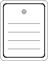 Konfektionsanhänger für Anschießfäden - Weiß, 5 x 4 cm, Karton, Für innen