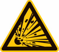 Sicherheitskennzeichnung - Warnung vor explosionsgefährlichen Stoffen, 20 cm