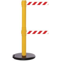 Wheeled retractable belt safety barrier - pack of 2