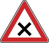 Verkehrszeichen VZ 102 Kreuzung oder Einmündung, SL 630, Alform, RA 3