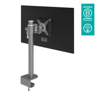 Viewmate single monitor arm - silver - desk clamp and bolt through mounts - fixe